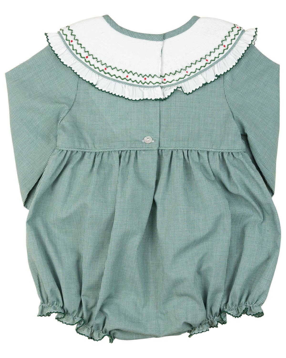 Holly Smocked Green Checked Bubble