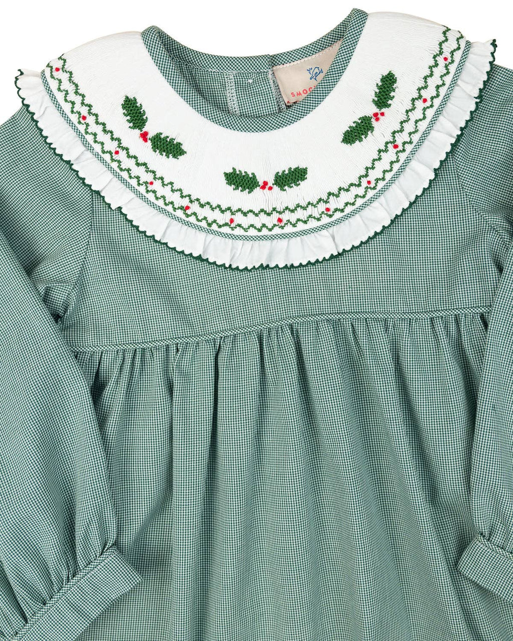 Holly Smocked Green Checked Bubble