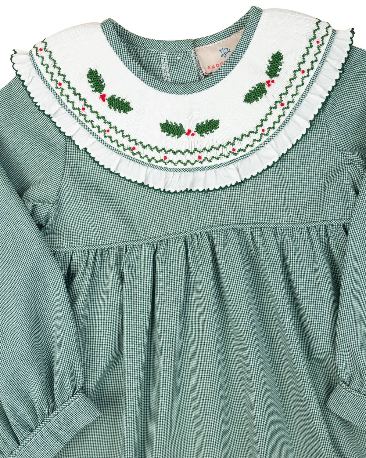 Holly Smocked Green Checked Bubble