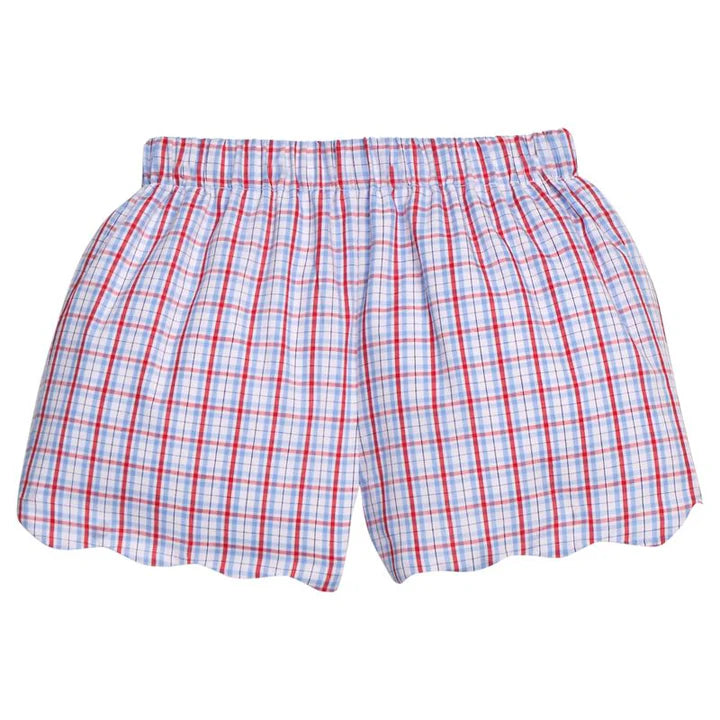Scallop Short - Patriotic Plaid
