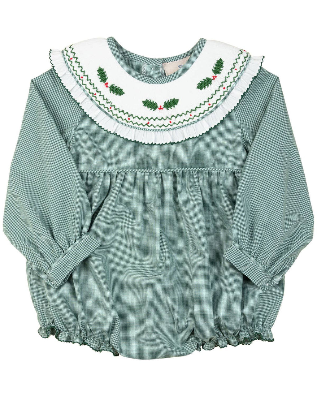 Holly Smocked Green Checked Bubble