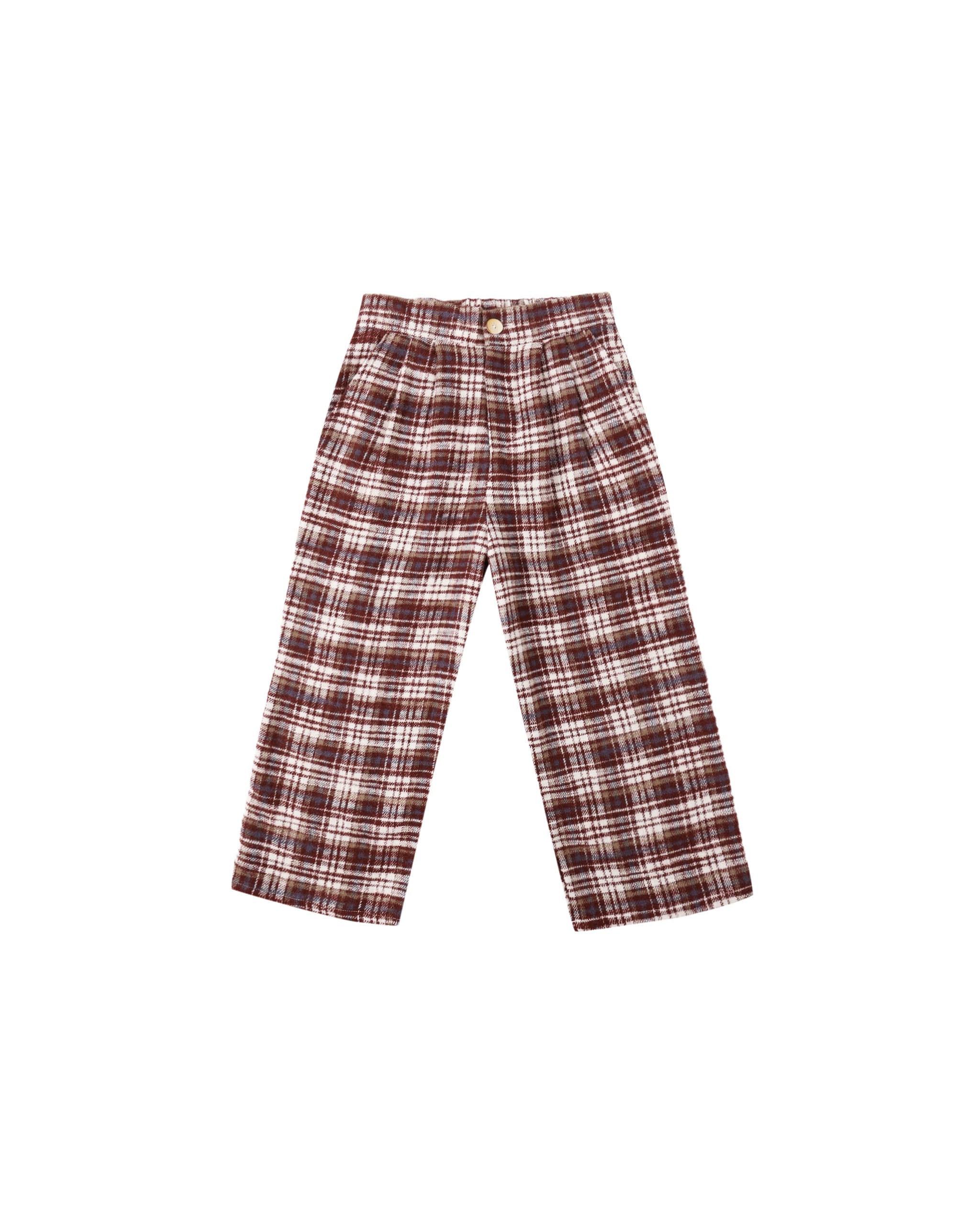 BROOKLYN TROUSER || BURGUNDY PLAID