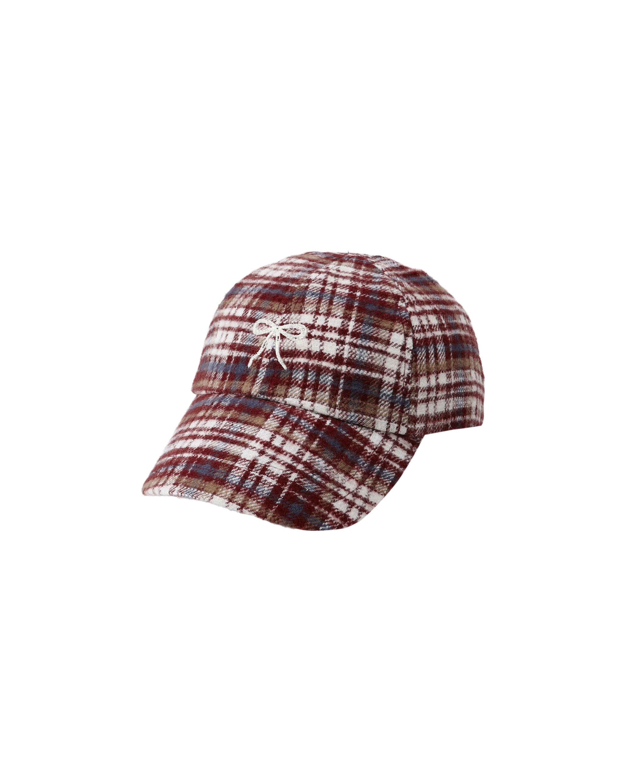 BASEBALL HAT || BURGUNDY PLAID